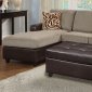 F7669 Pebble Microfiber & Faux Leather Sectional Sofa w/Ottoman