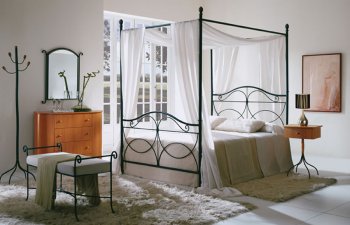 Contemporary Metal Frame Canopy bed [EFBS-394 Elena]