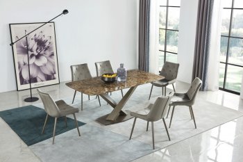 3311 Dining Table by ESF w/Marble Top & Optional 137 Chairs [EFDS-3311-137]