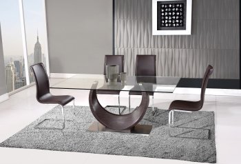 D2185DT Dining Table in Wenge by Global w/Optional D991 Chairs [GFDS-D2185DT-D991DC]