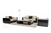 Bellagio Sofa 3Pc Set in Beige Fabric & Black by VIG