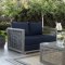 Aura Outdoor Patio Sofa 2923 in Gray & Navy by Modway w/Options