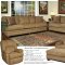 Oak Fabric Modern Sofa & Loveseat Set w/Options