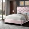 Cruz Bed in Pink Velvet Fabric by Meridian w/Options