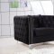 Jesse Sectional Sofa 668 in Black Velvet Fabric by Meridian