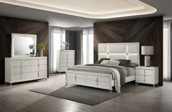 Olivia Bedroom 224951 in Pearl White by Coaster w/Options [CRBS-224951 Olivia]