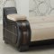 Black Leatherette & Beige Fabric Modern Sofa Bed w/Options