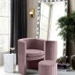 Selena Accent Chair & Ottoman 555 in Pink Velvet by Meridian