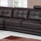 Dark Brown Leather Modern Sectional Sofa w/Adjustable Headrests