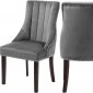 Oxford Dining Chair 721 Set of 2 Grey Velvet Fabric by Meridian