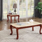 Bella Coffee Table 232 in Cherry by Meridian w/ Marble Top