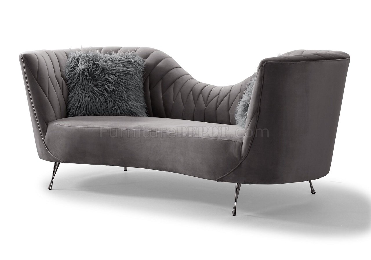 Eva Sofa TOV-L6130 in Grey Velvet by TOV Furniture w/Options