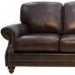 Dark Brown Top Grain Leather Living Room Sofa & Loveseat Set