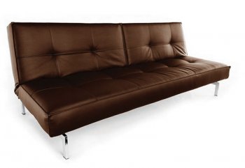 Chocolate, Black or White Leatherette Modern Convertible sofa [MLSB-583 Chocolate]