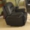 Black Bonded Full Leather Modern Reclining Sofa w/Optional Items