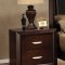 Deep Cherry Finish Contemporary Bedroom w/Chamfered Moldings