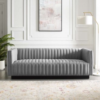 Conjure Sofa in Light Gray Fabric by Modway w/Options