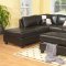 Cappuccino Bonded Leather Modern Sectional Sofa w/Ottoman