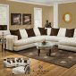 Cover Girl Pearl Fabric Modern Sectional Sofa w/Options