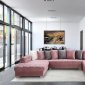 LCL-003U Sectional Sofa in Pink Velvet