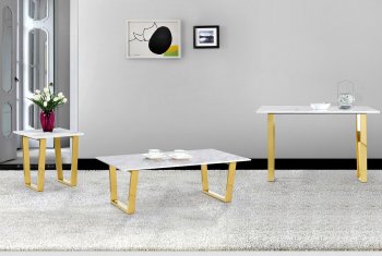 Cameron Coffee Table 212 in Gold Tone w/Options by Meridian [MRCT-212-Cameron]