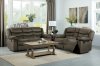 Discus Reclining Sofa & Loveseat 9526BR in Brown by Homelegance