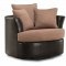 Espresso Microfiber Sofa & Loveseat Set w/Dark Faux Leather Base