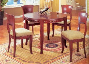 Cherry Finish Modern Round Top Dining Table w/Optional Chairs [MADS-Savory]