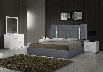 Matissee Bedroom Charcoal J&M w/Optional Naples White Casegoods [JMBS-Matissee Charcoal Naples Wh]