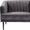 Rory Sofa 689 in Grey Velvet Fabric by Meridian w/Options