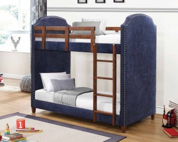 Diego 460380 Bunk Bed in Navy Blue & Nutmeg by Coaster [CRKB-460380 Diego]