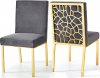 Opal Dining Chair 737 Set of 2 in Grey Velvet Fabric by Meridian