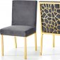 Opal Dining Chair 737 Set of 2 in Grey Velvet Fabric by Meridian