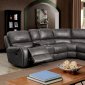 Joanne Motion Sectional Sofa CM6951GY in Gray Leatherette