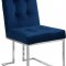 Alexis Dining Chair 731 Set of 2 Navy Velvet Fabric by Meridian