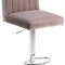 Joel Bar Stool 710 Set of 4 Pink Velvet Fabric by Meridian