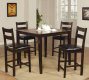 Brown Oak Finish Modern 5Pc Counter Height Dining Set