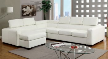 CM6365WH Serres Sectional Sofa in White Bonded Leather Match [FASS-CM6365WH Serres White]