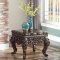 Zoya Coffee Table Set 3Pc in Cherry Carved Wood w/ Options