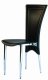 Set of 4 Black Leatherette Modern Dining Chairs w/White Stiches