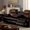 Pollux Reclining Sofa CM6864 in Two-Tone Brown Leatherette