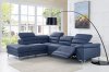 Johnson Power Motion Sectional Sofa in Navy Leather by Whiteline