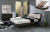 Contemporary Queen Size Bed in Dark Brown Genuine Leather