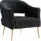 Monroe Sofa 696 in Black Velvet Fabric by Meridian w/Options