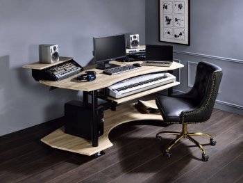 Eleazar Music Desk 92892 in Natural Oak by Acme w/Optional Chair [AMOD-92892 Eleazar]