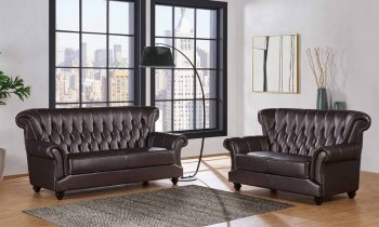 U8630 Sofa in Agnes Coffee Bonded Leather by Global w/Options [GFS-U8630-BR]