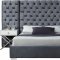 Grande Upholstered Bed in Grey Velvet Fabric by Meridian