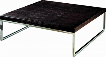 Wenge Finish Modern Coffee Table w/Chrome Legs [GRCT-TA-24-Wen]