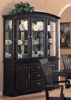 Cappuccino Finish Classic Arched Buffet with Hutch [CRBU-100184 Monaco]