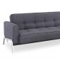 Charcoal Grey Fabric Modern Convertible Sofa Bed w/Chrome Legs